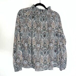 ANN MASHBURN | Floral Blouse in Ivory Bordeaux Kensington Park Print Top Medium